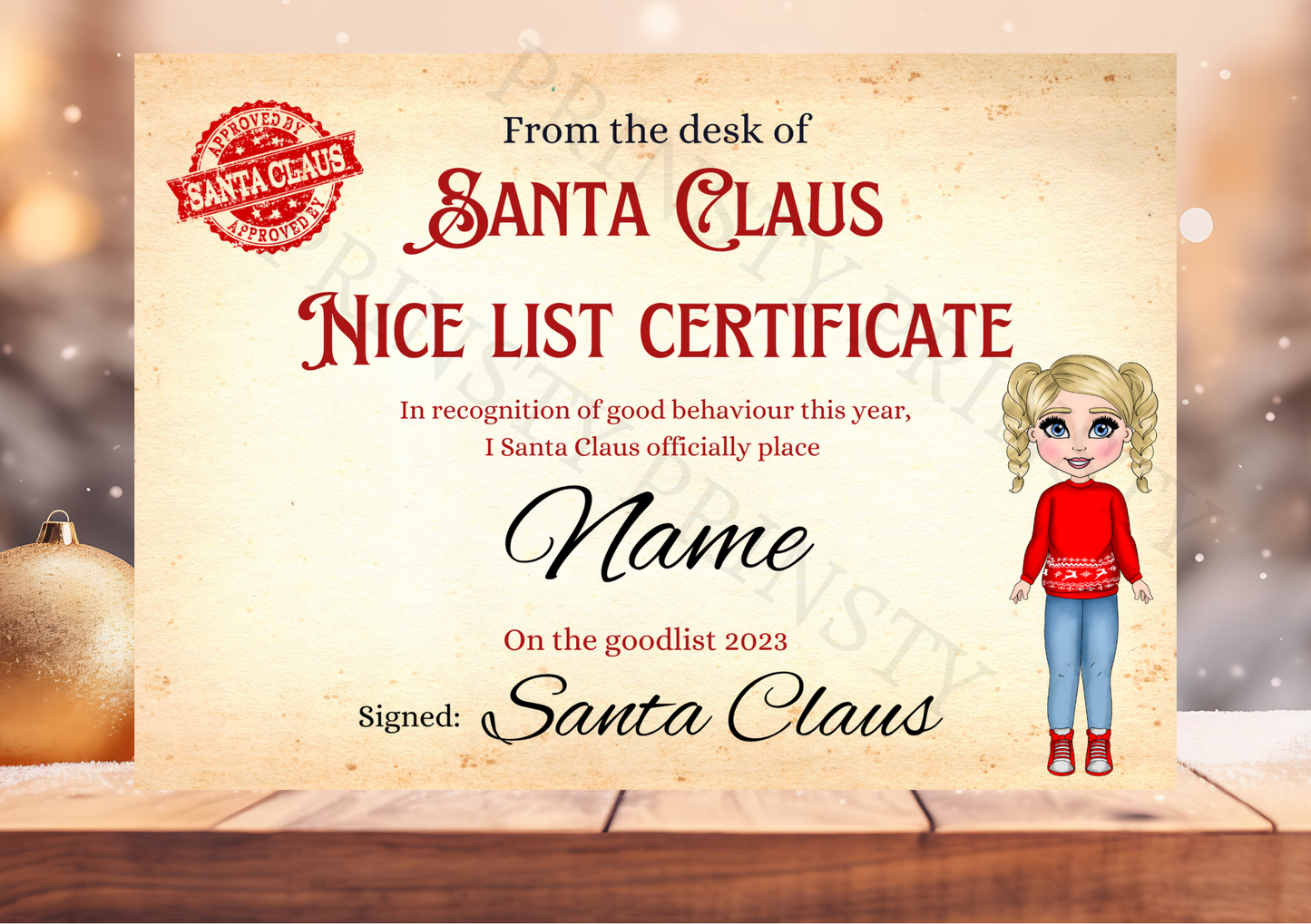 Dolly & Dude Nice List Certificate