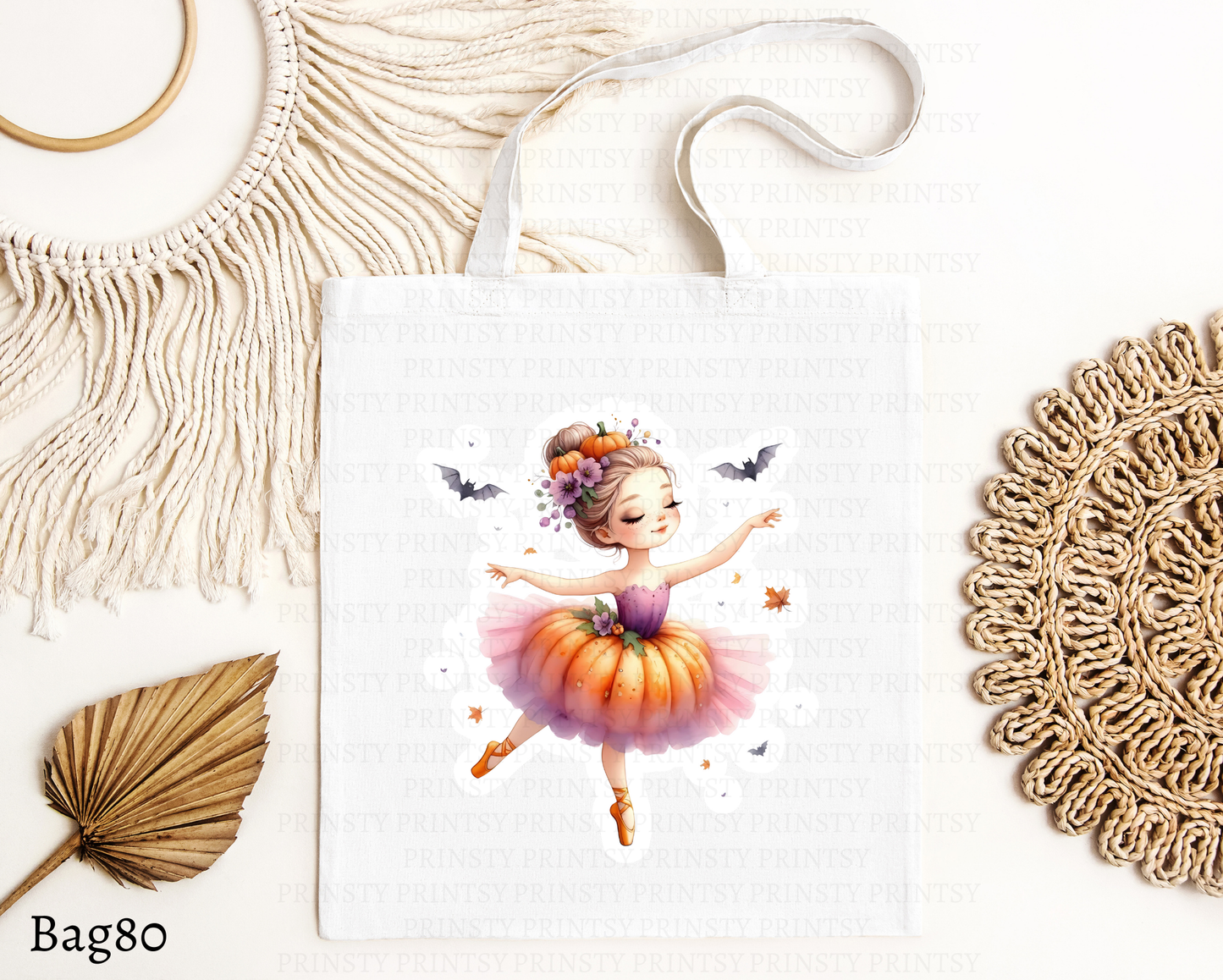 Cute Halloween Ballerina Tote Bag