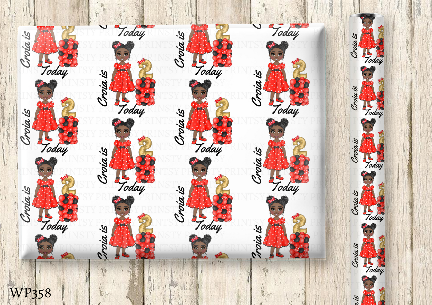 Spotty Dress Dolly Wrapping Paper