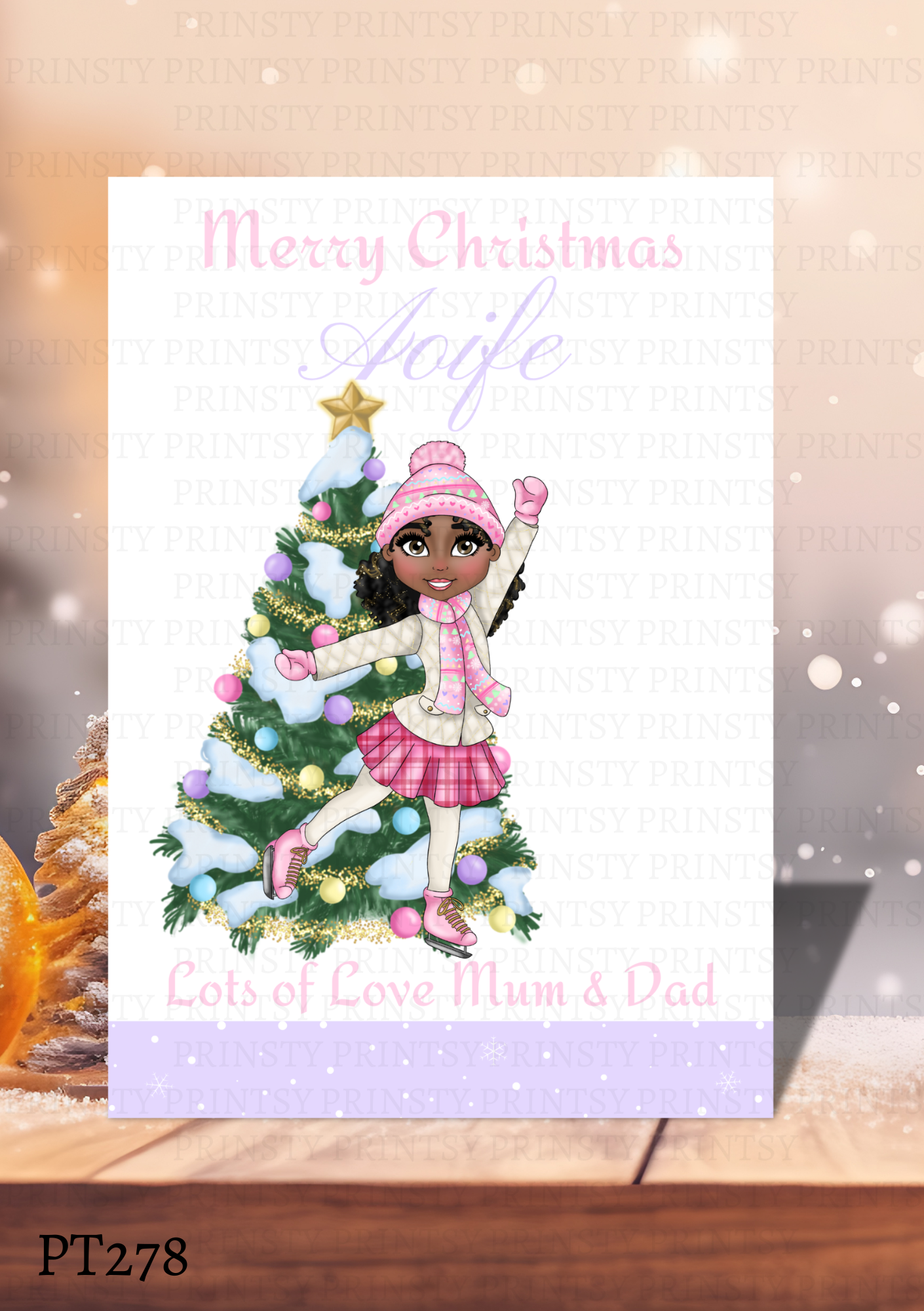 Ice Skating Dolly Card