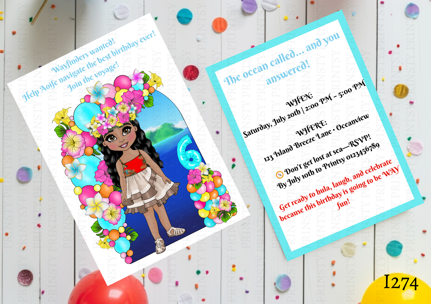 Polynesian Dolly Invite