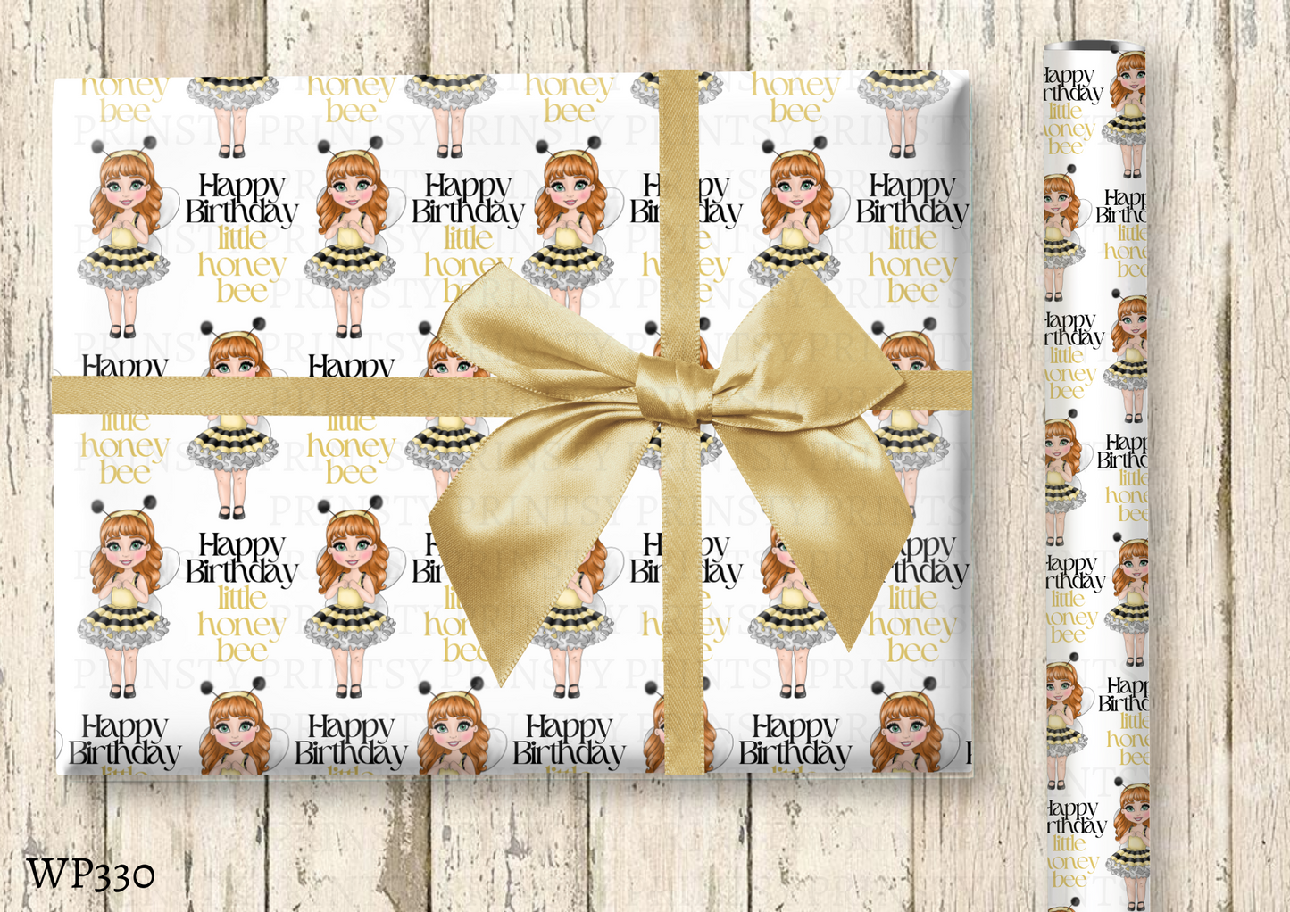 Little Honey Bee Dolly Wrapping Paper