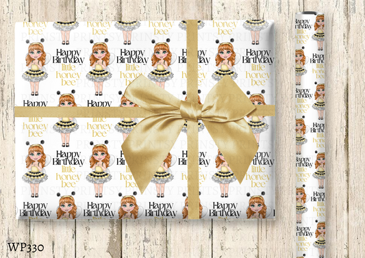 Little Honey Bee Dolly Wrapping Paper