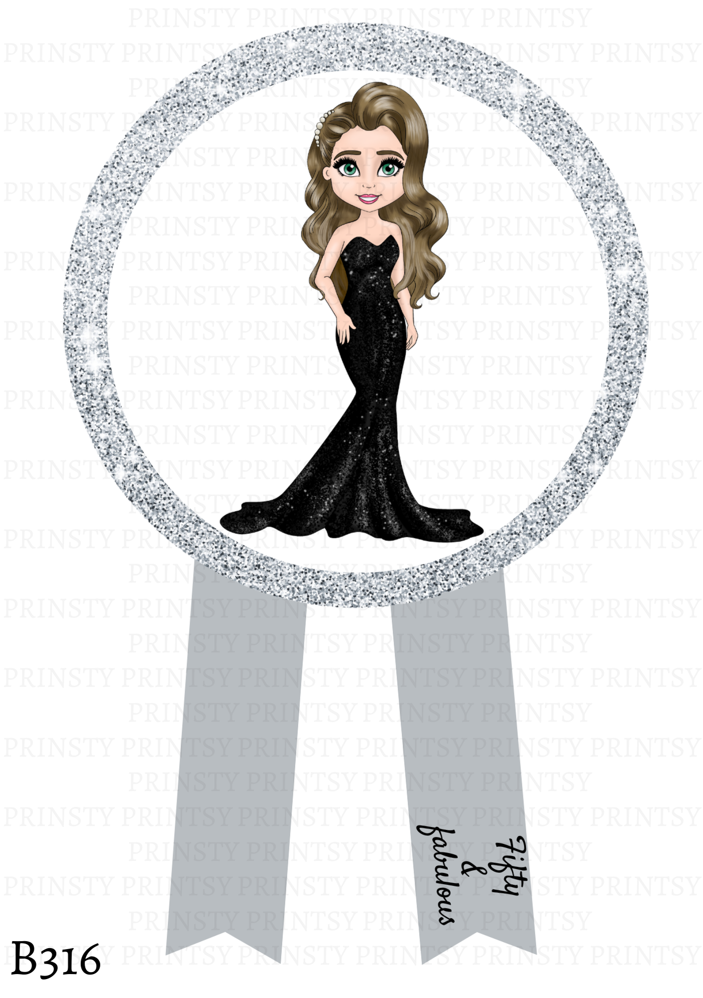 Silver Elegant Dolly Badge