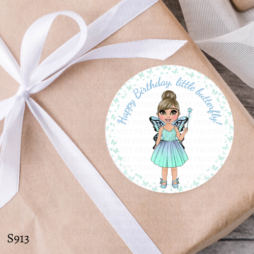 Blue Butterfly Dolly Sticker Sheet