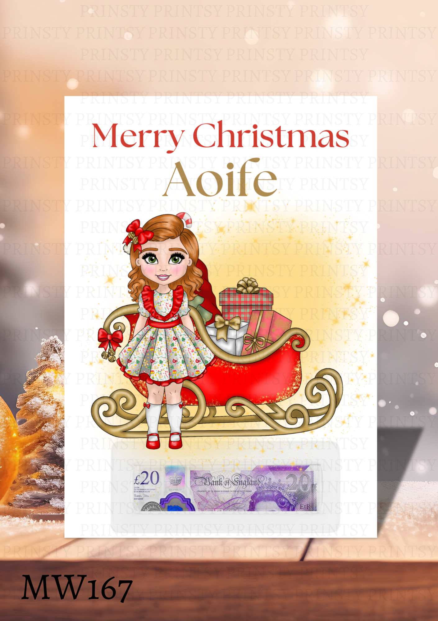 Christmas Dolly Money Card