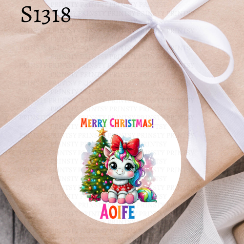 Christmas Unicorn Sticker Sheet