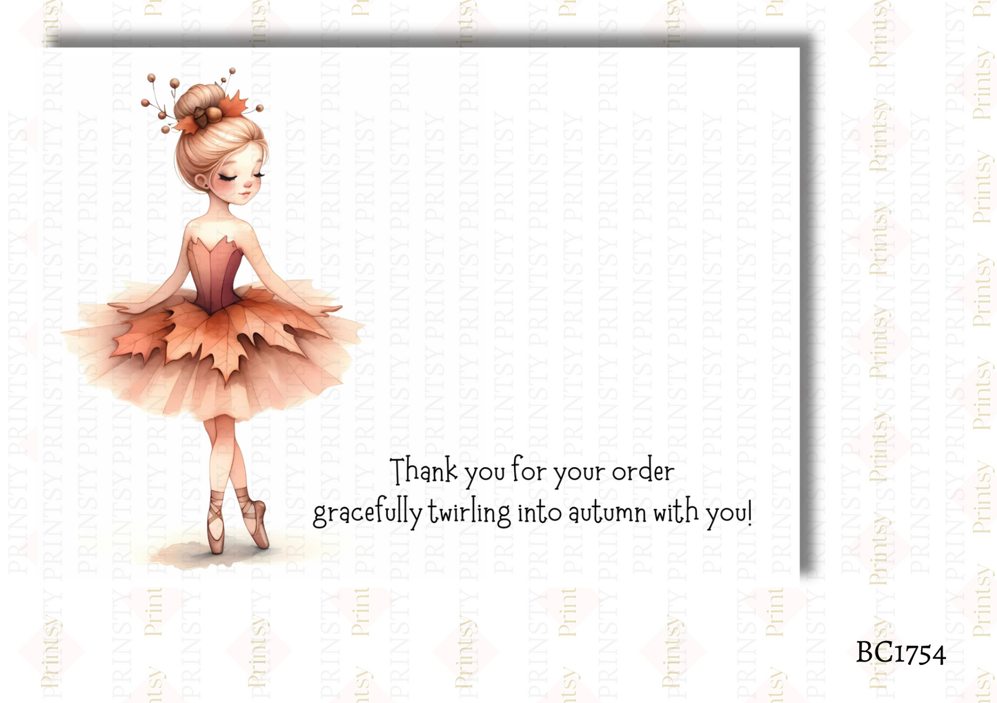 Autumn Ballerina Bow Card