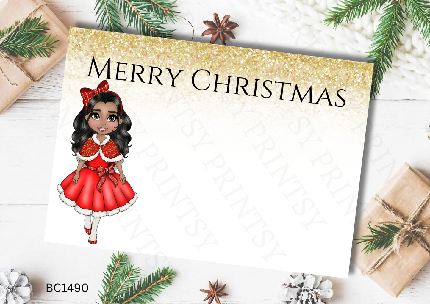 Christmas Dolly Bow Card