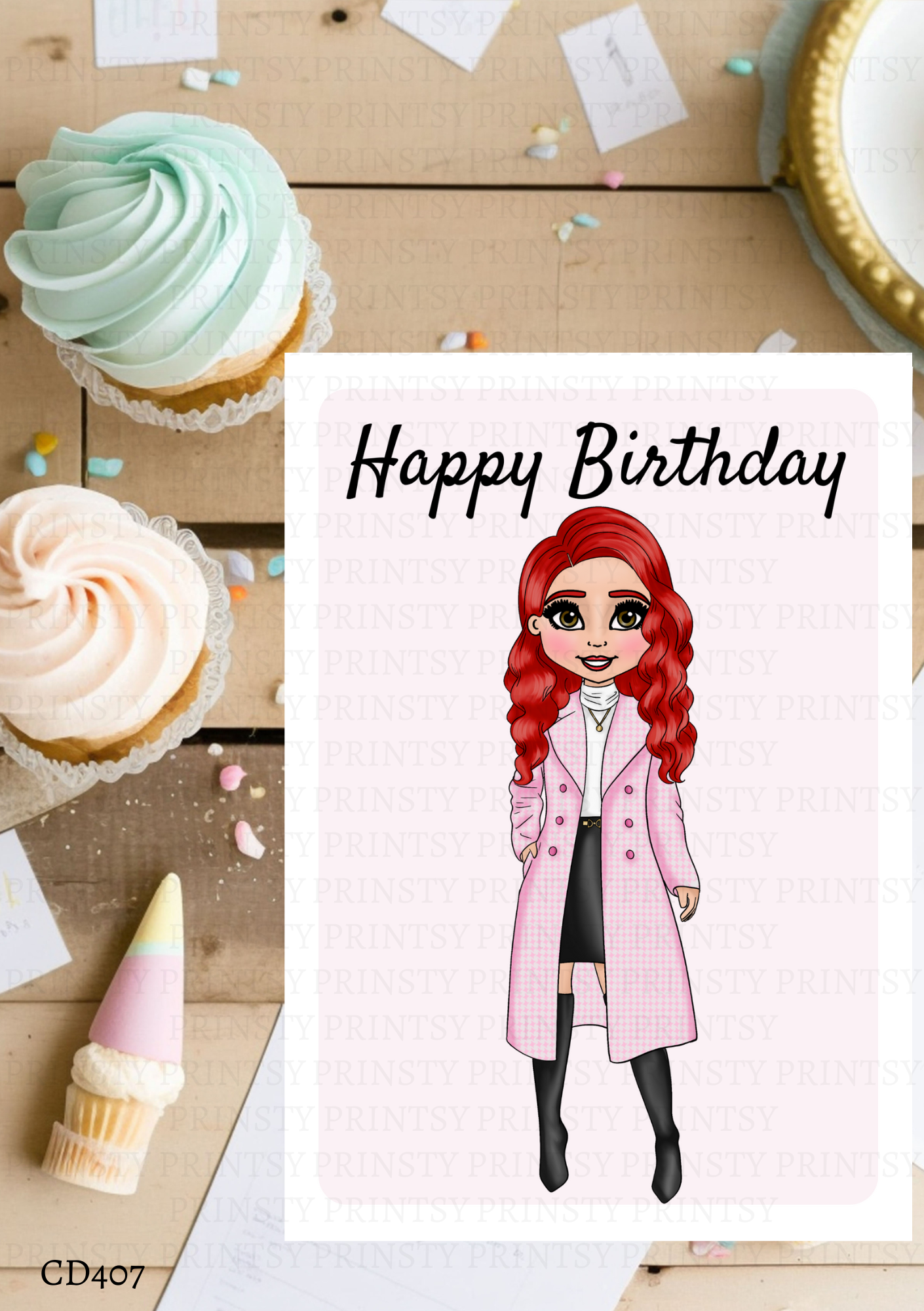 Elegant Dolly Celebration Card