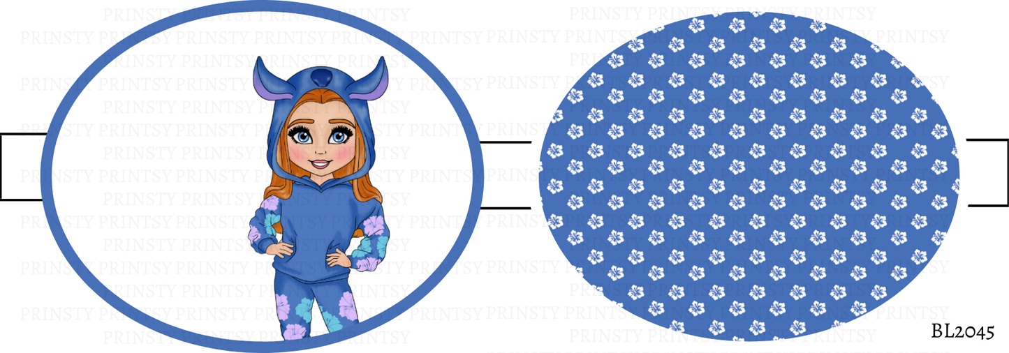 Blue Hawaiian Dolly Bow Loop