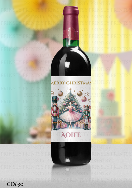 Nutcracker Wine Bottle Sticker