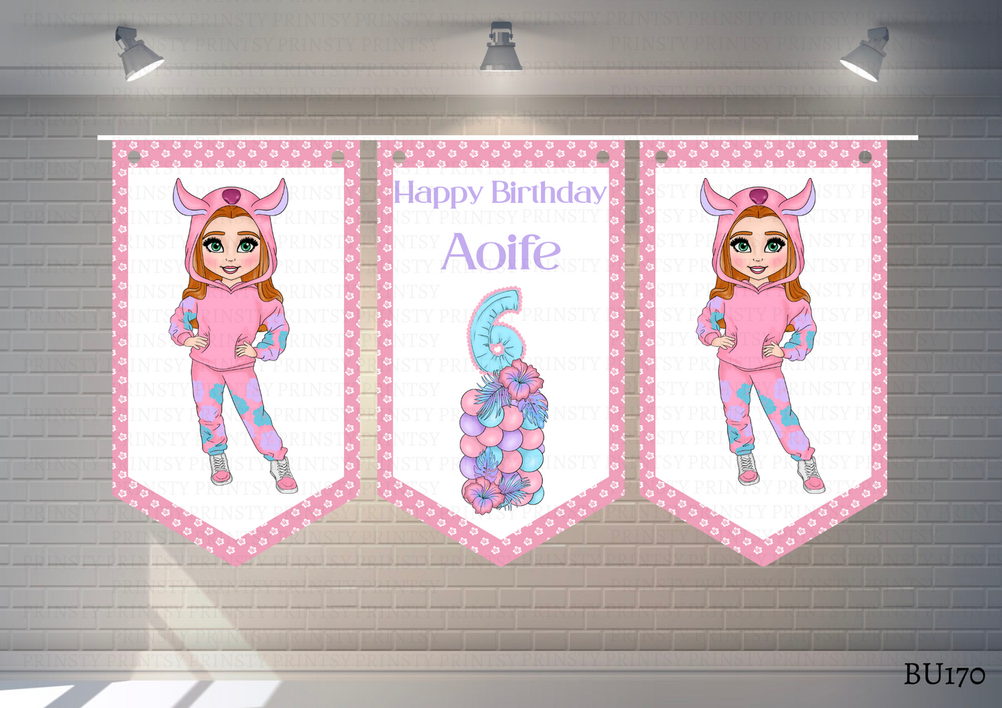 Pink Hawaiian Dolly Bunting