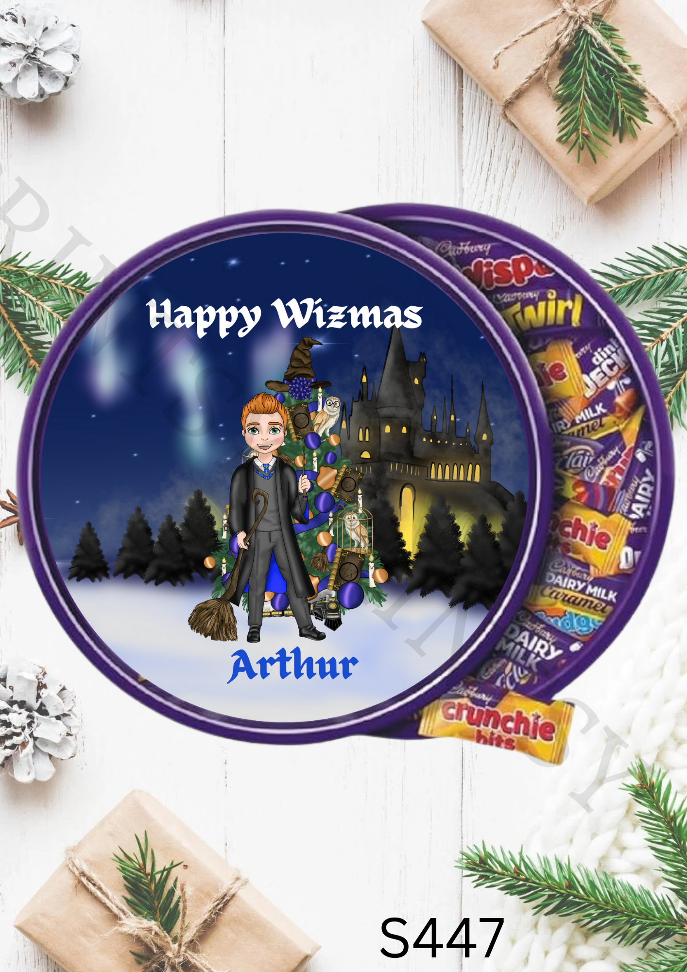 Dude Christmas Wizard Chocolate Tub Sticker