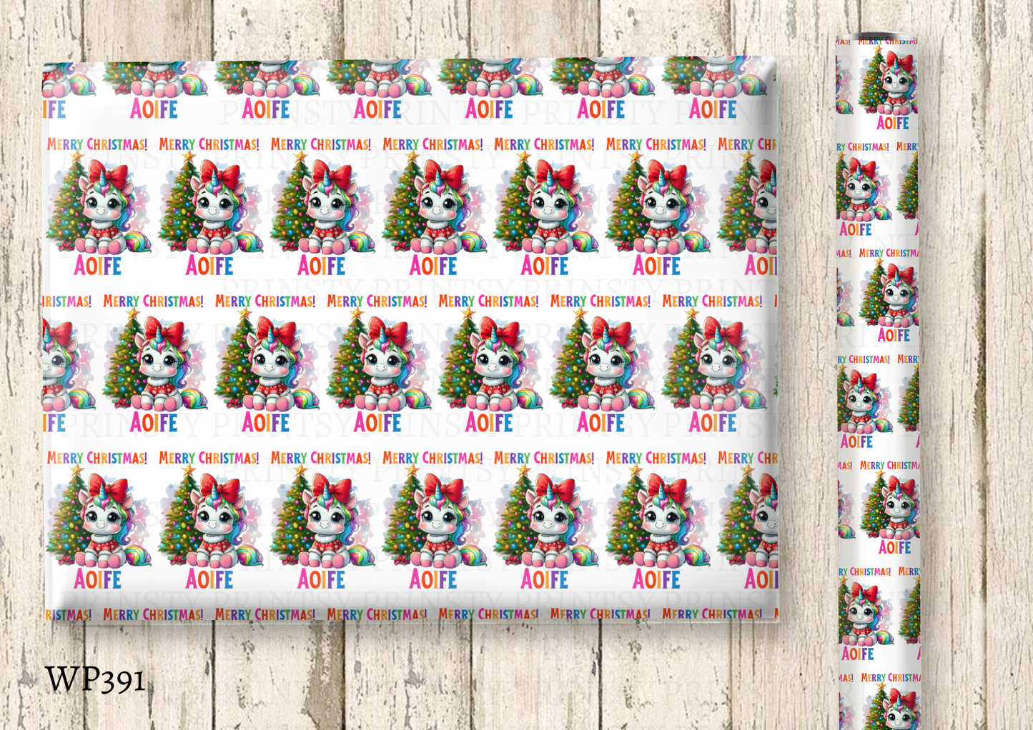Christmas Unicorn Wrapping Paper
