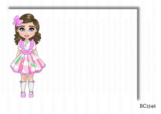 Rainbow Dolly Bow Card