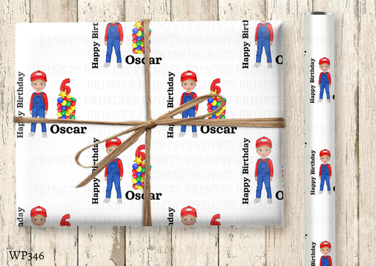 Green and Red Dungarees Dude Wrapping Paper