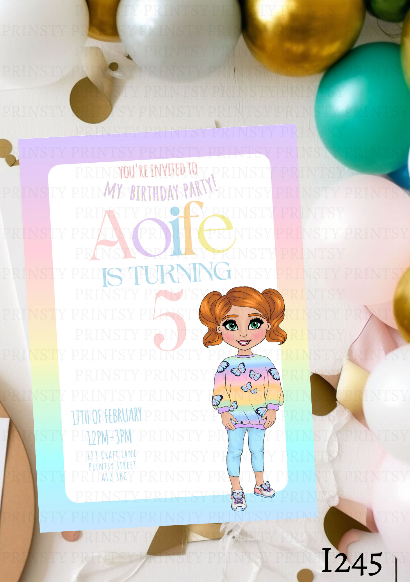 Butterfly Dolly Invite