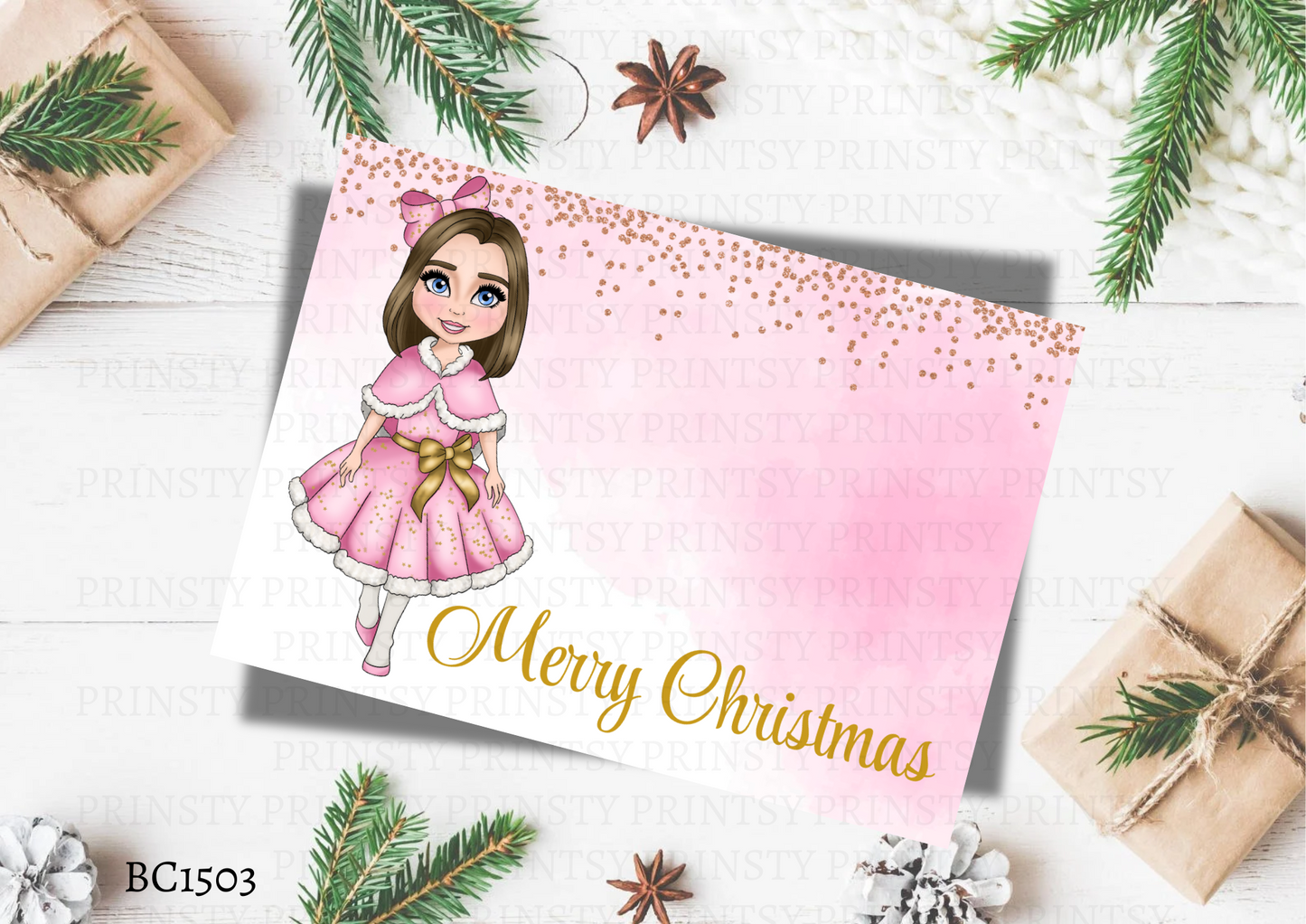 Christmas Dolly Bow Card