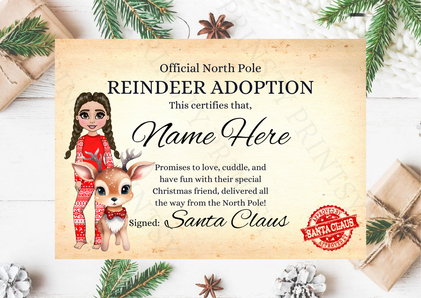 Dolly & Dude Reindeer Certificate