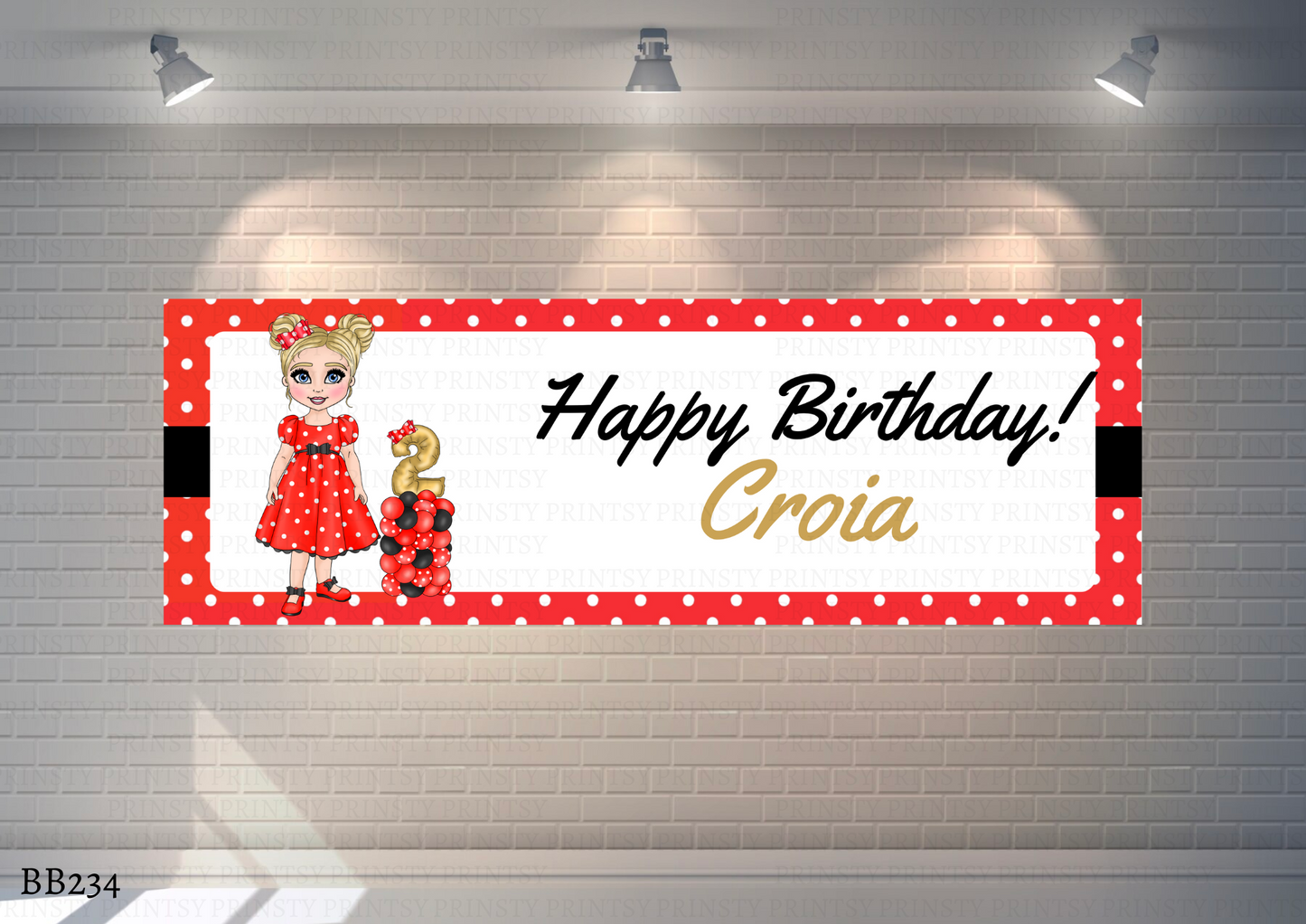 Spotty Dress Dolly Banner