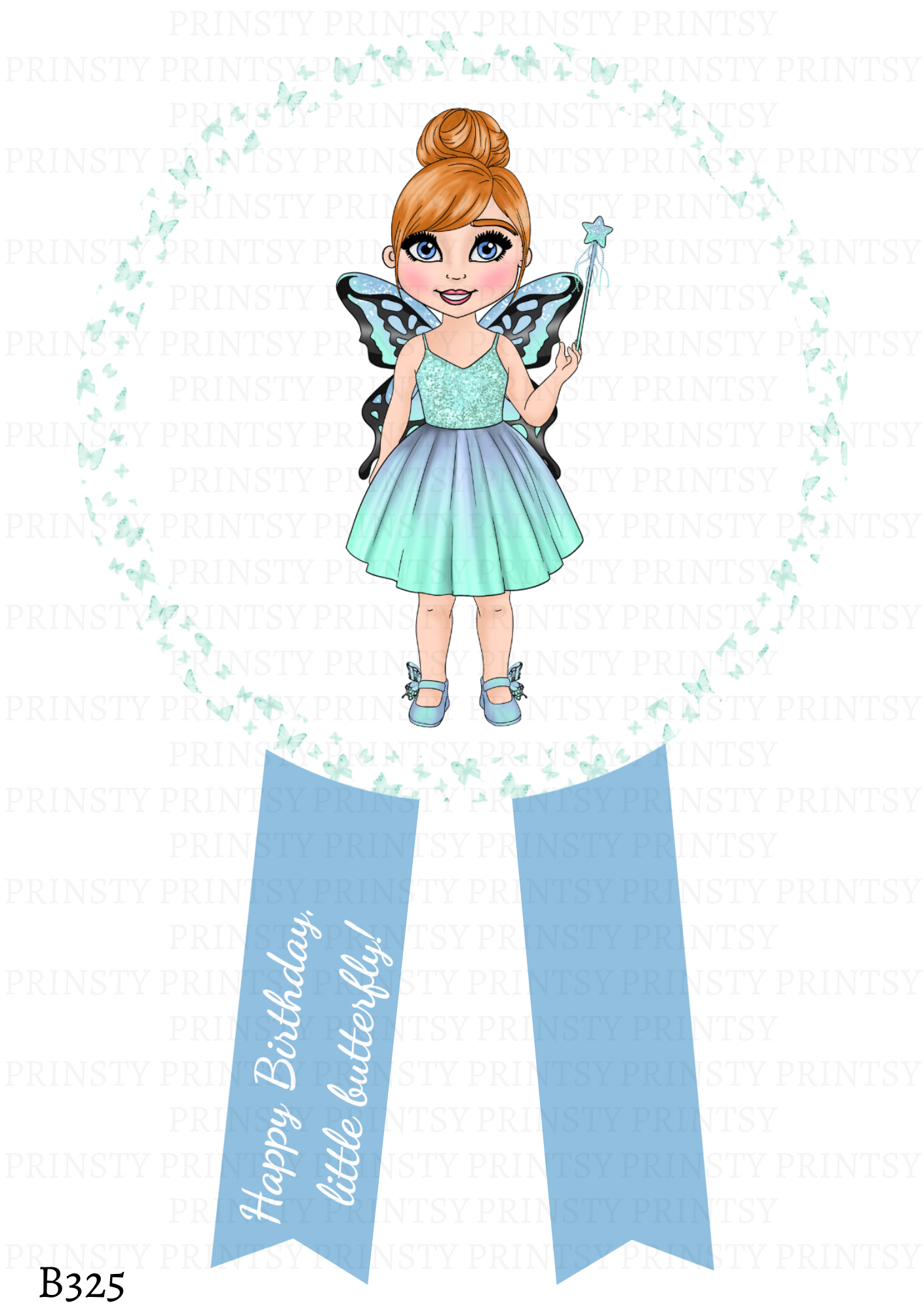 Blue Butterfly Dolly Badge