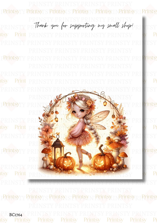 Cute Autumn Fairy Bow Card