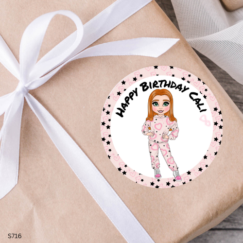 Pink Heart Graffiti Dolly Sticker Sheet