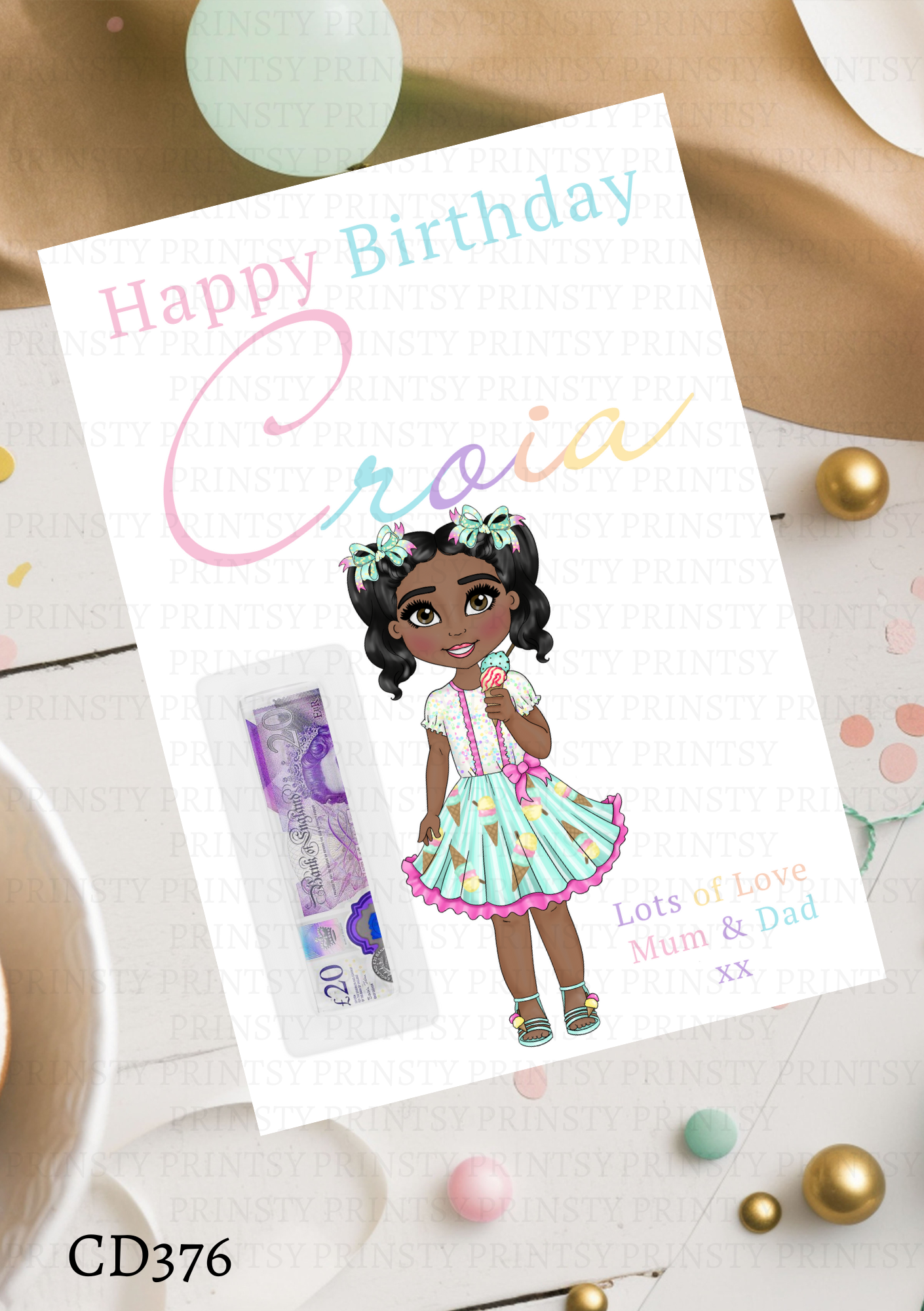 Ice Cream Dolly Money Card