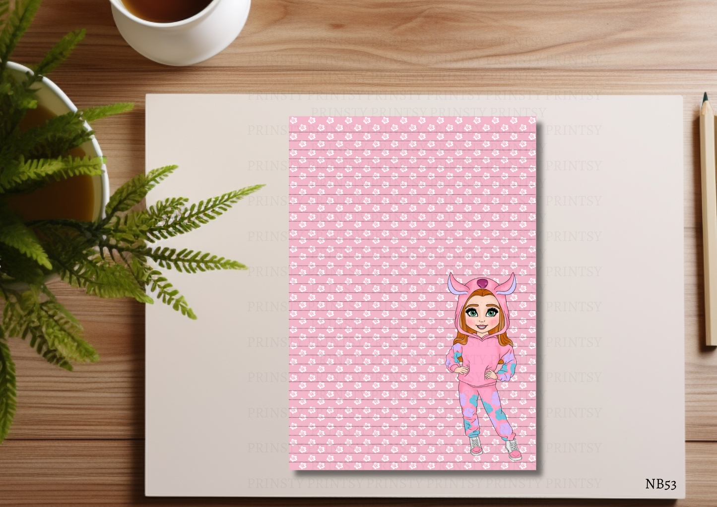 Pink Hawaiian Dolly Note Book