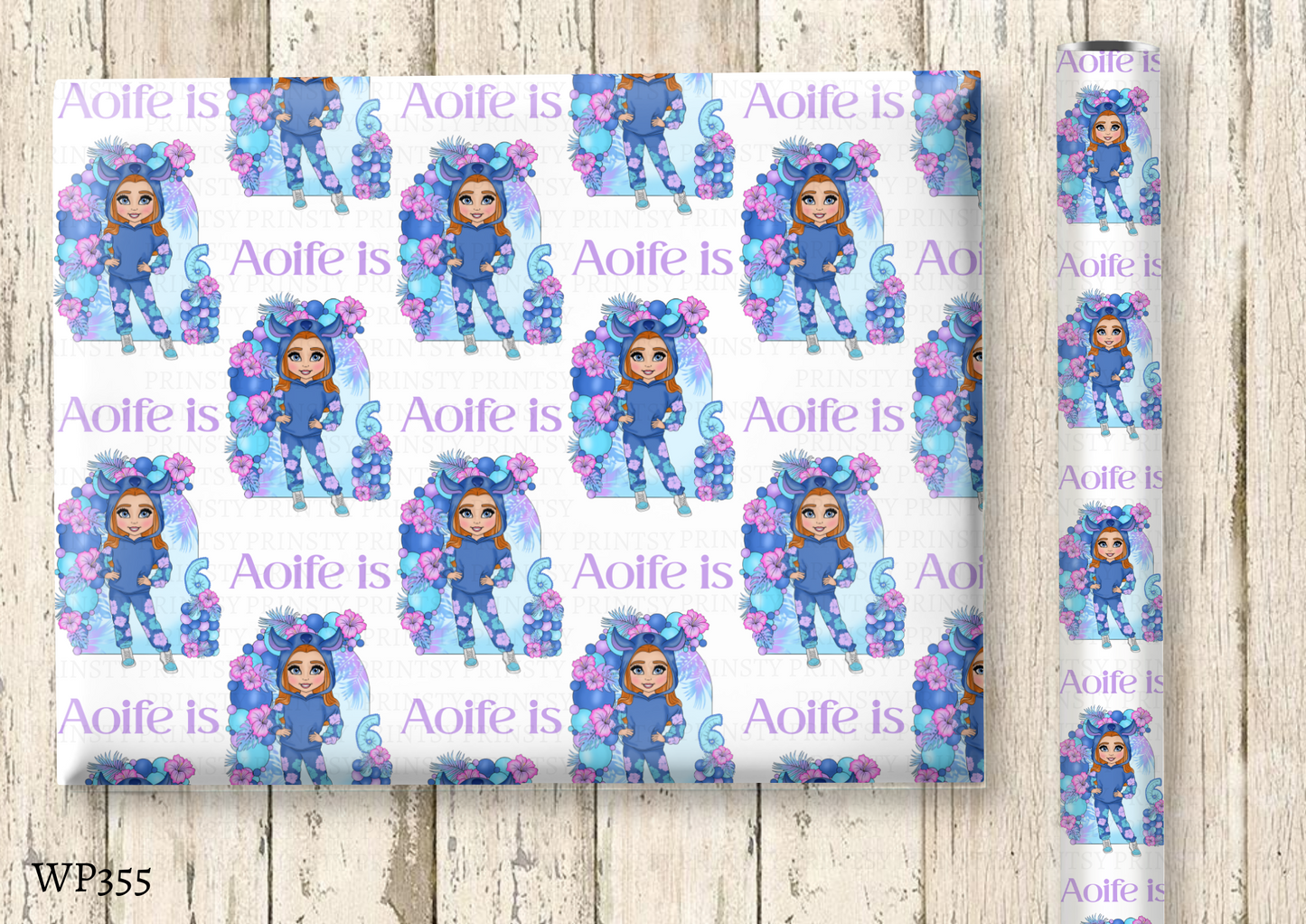 Blue Hawaiian Dolly Wrapping Paper