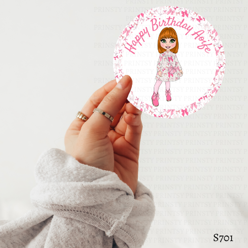 Bow Print Dolly Sticker Sheet