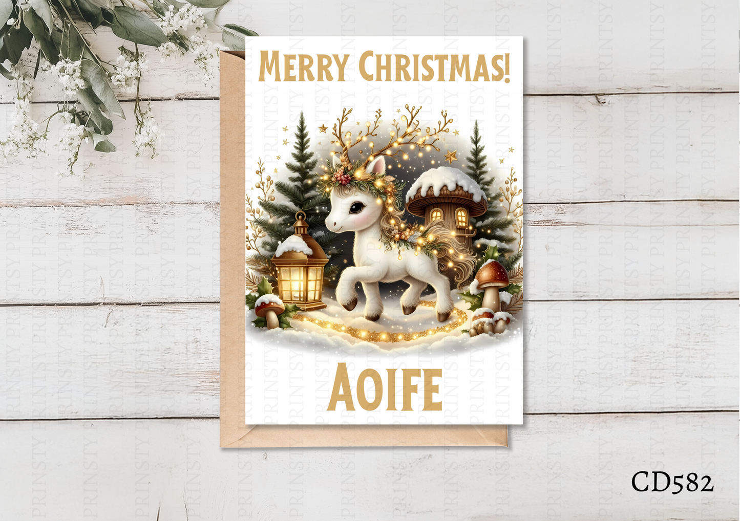Christmas Unicorn Celebration Card