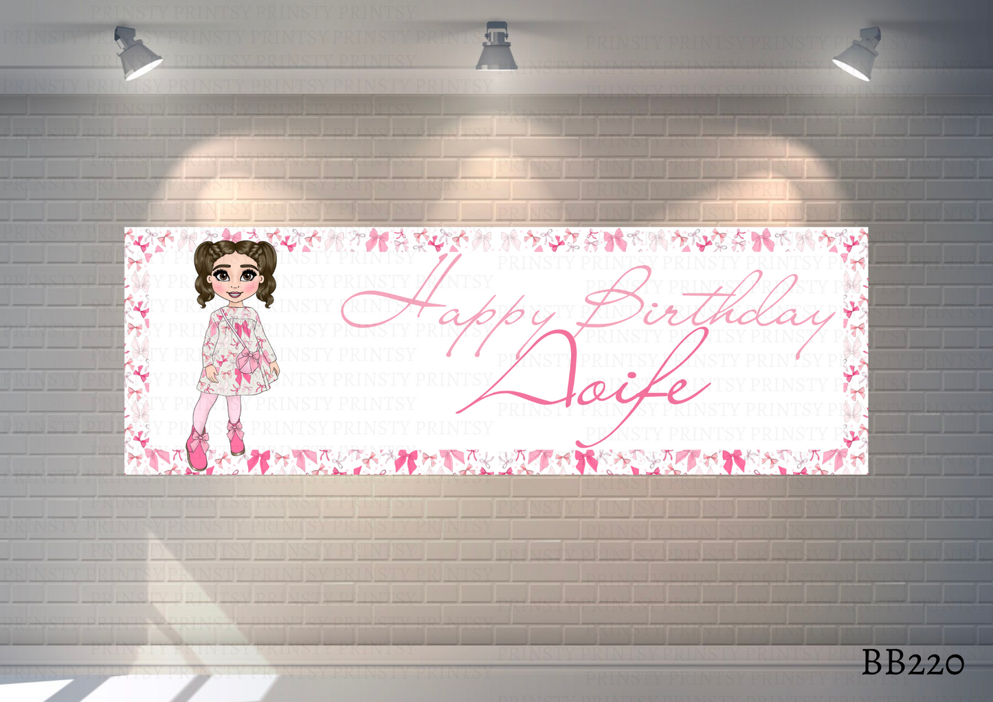 Bow Print Dolly Banner