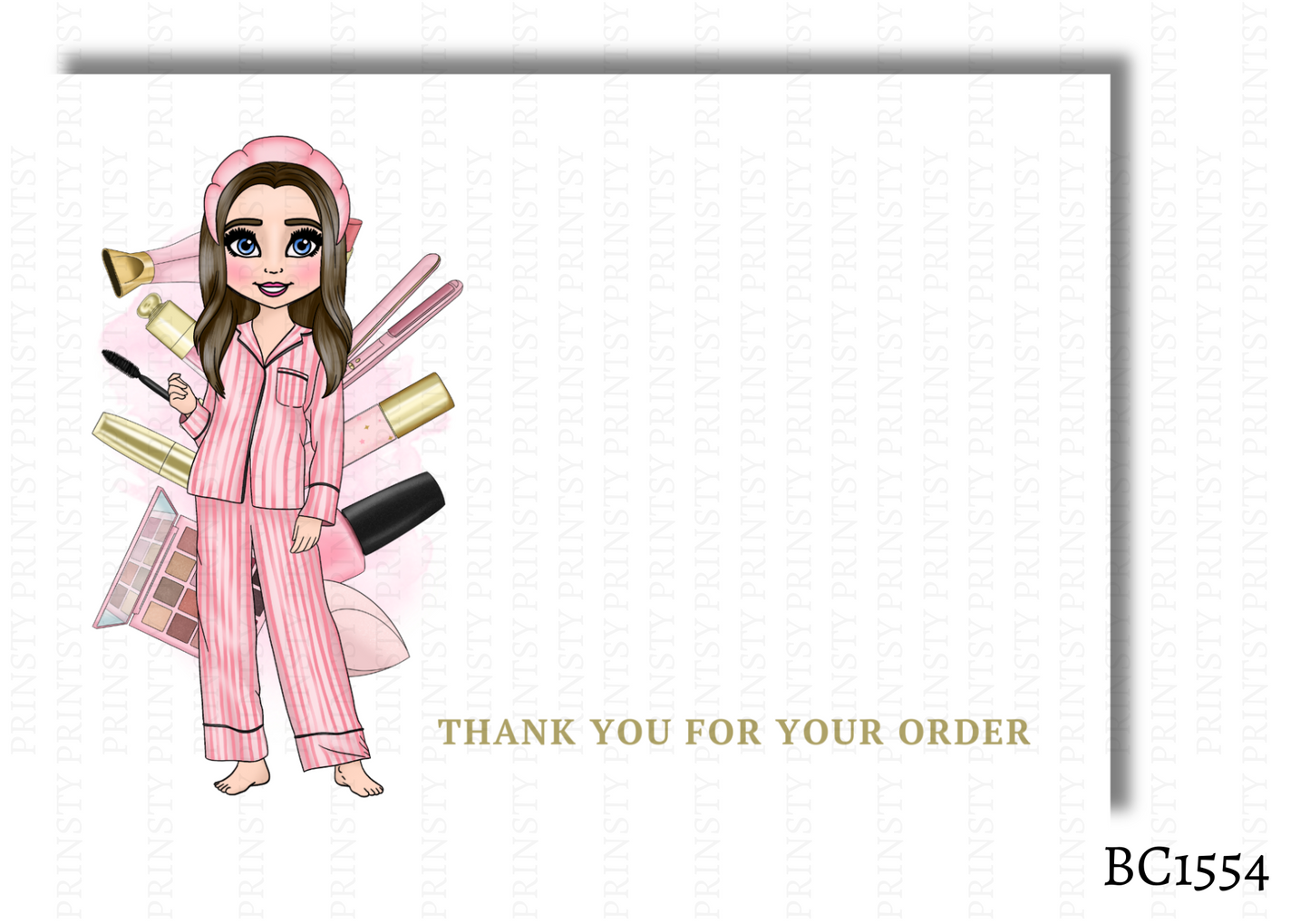 Make Up Dolly Bow Card