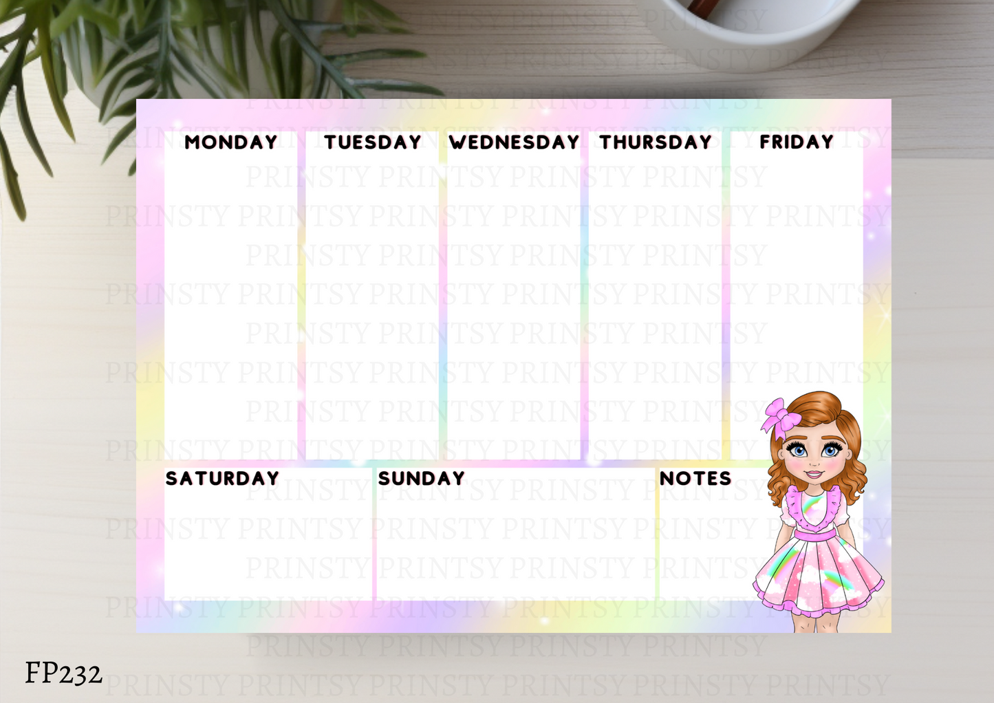 Rainbow Dolly Weekly Planner