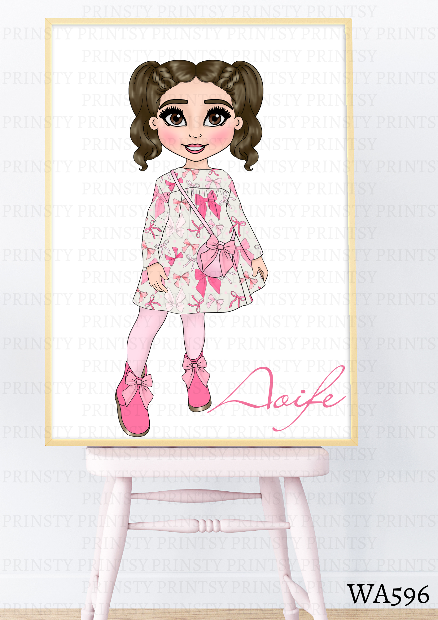 Bow Print Dolly Wall Art