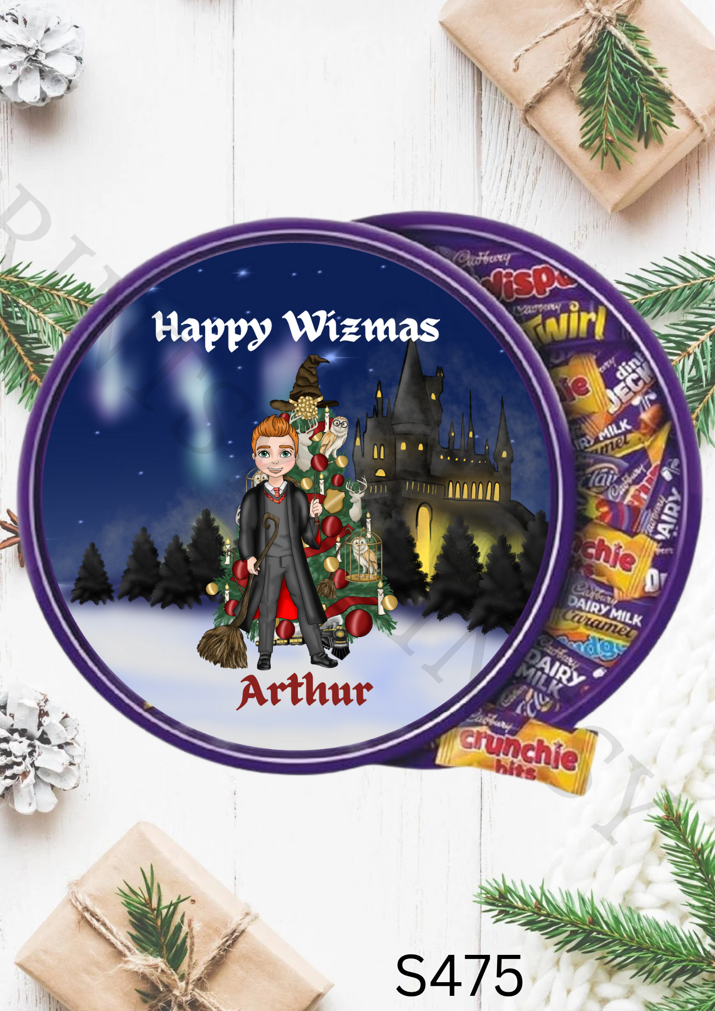 Dude Christmas Wizard Chocolate Tub Sticker