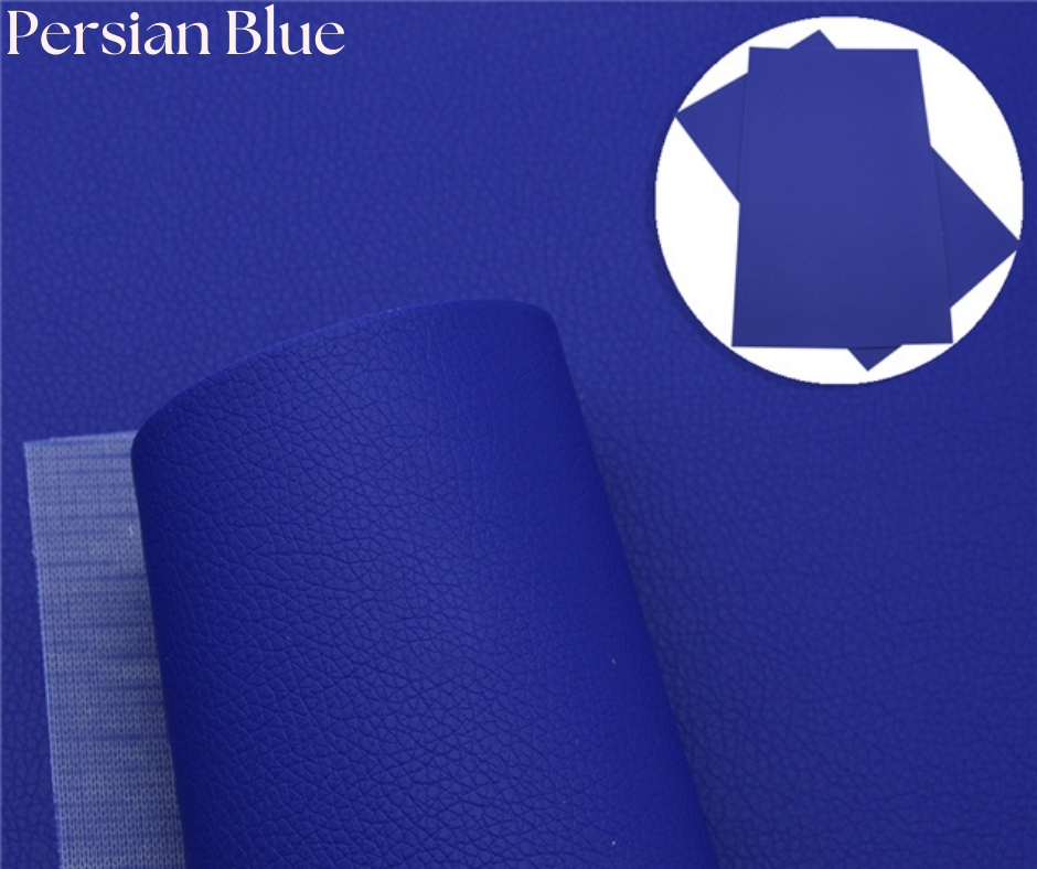 Persian Blue Lychee Synthetic Leather Sheet