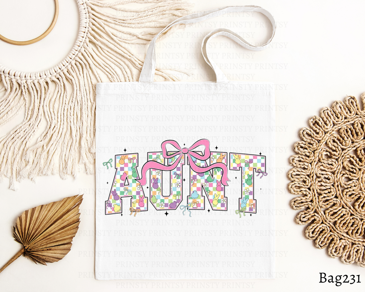Easter Aunt Bow Tote Bag
