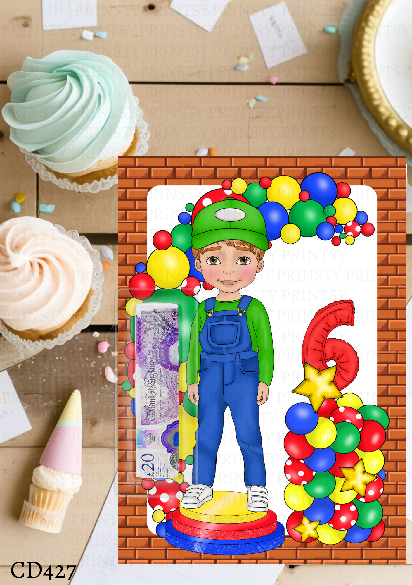 Green and Red Dungarees Dude Money Card