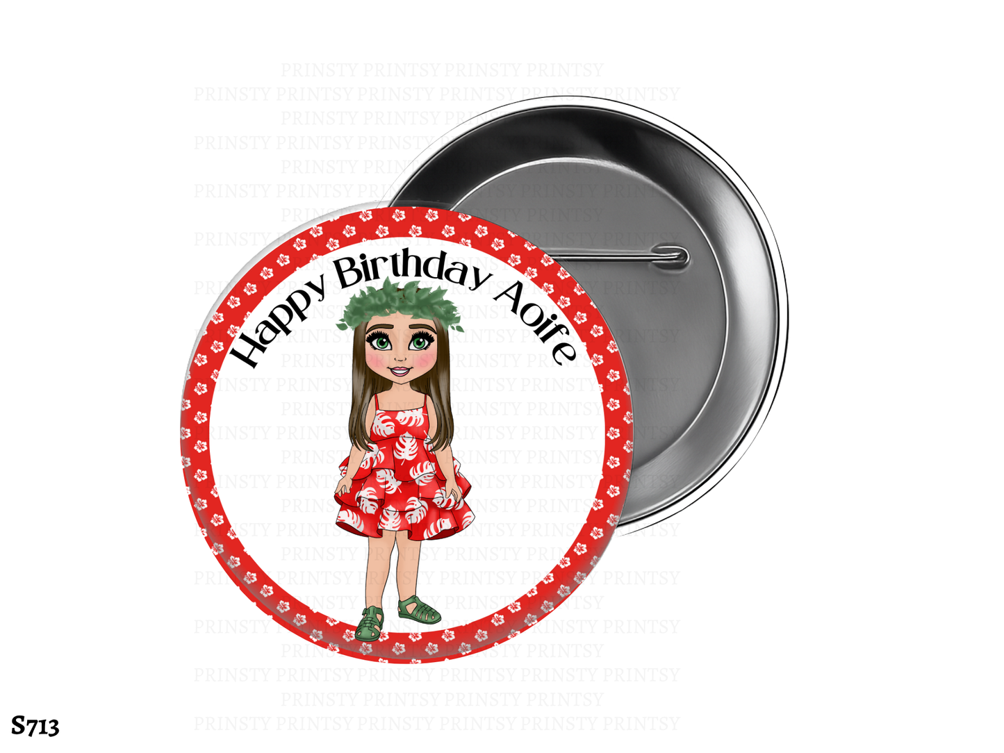 Red Hawaiian Dolly BowBitz/Badges