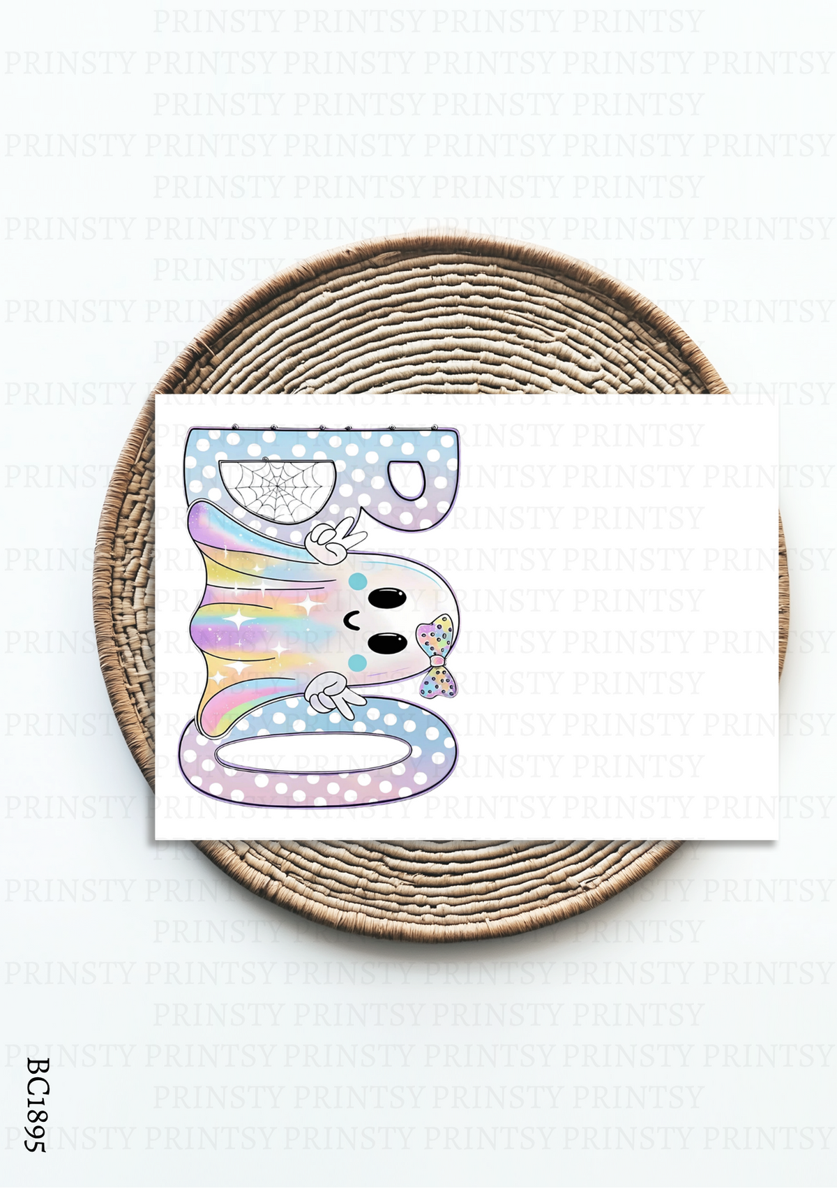 Pastel Boo Ghost Bow Card – BC1895