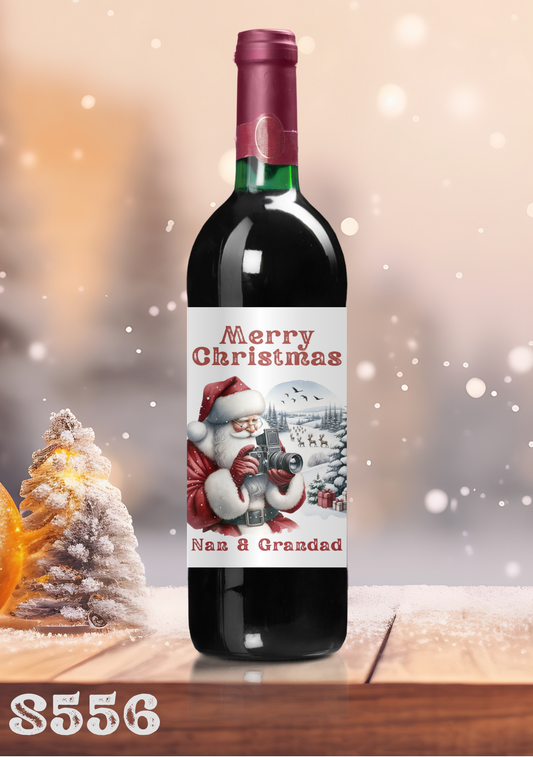 Christmas Wine Bottle Sticker