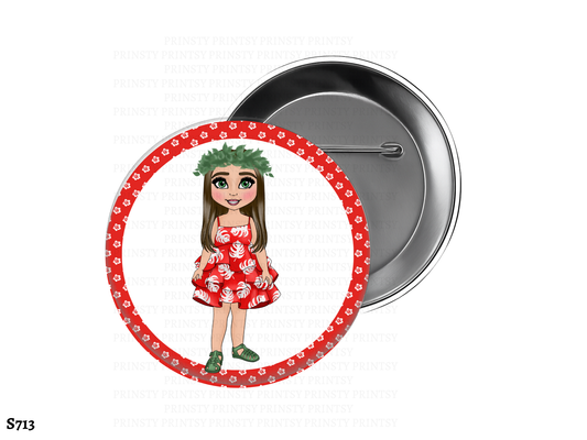 Red Hawaiian Dolly BowBitz/Badges