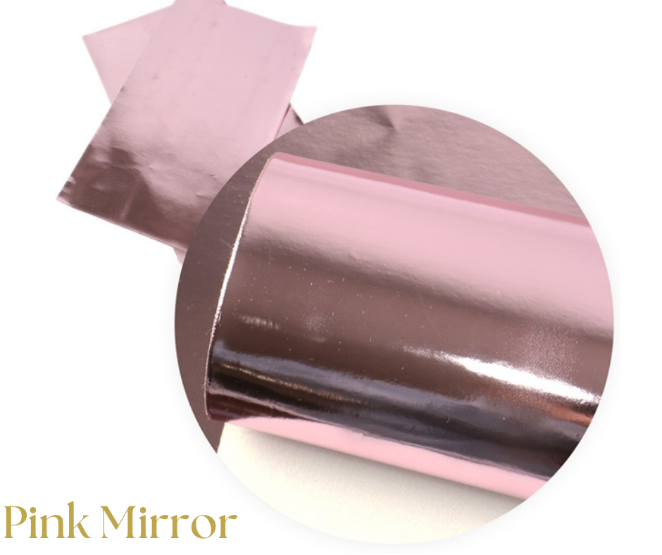 Pink Mirror Synthetic Leather Sheet