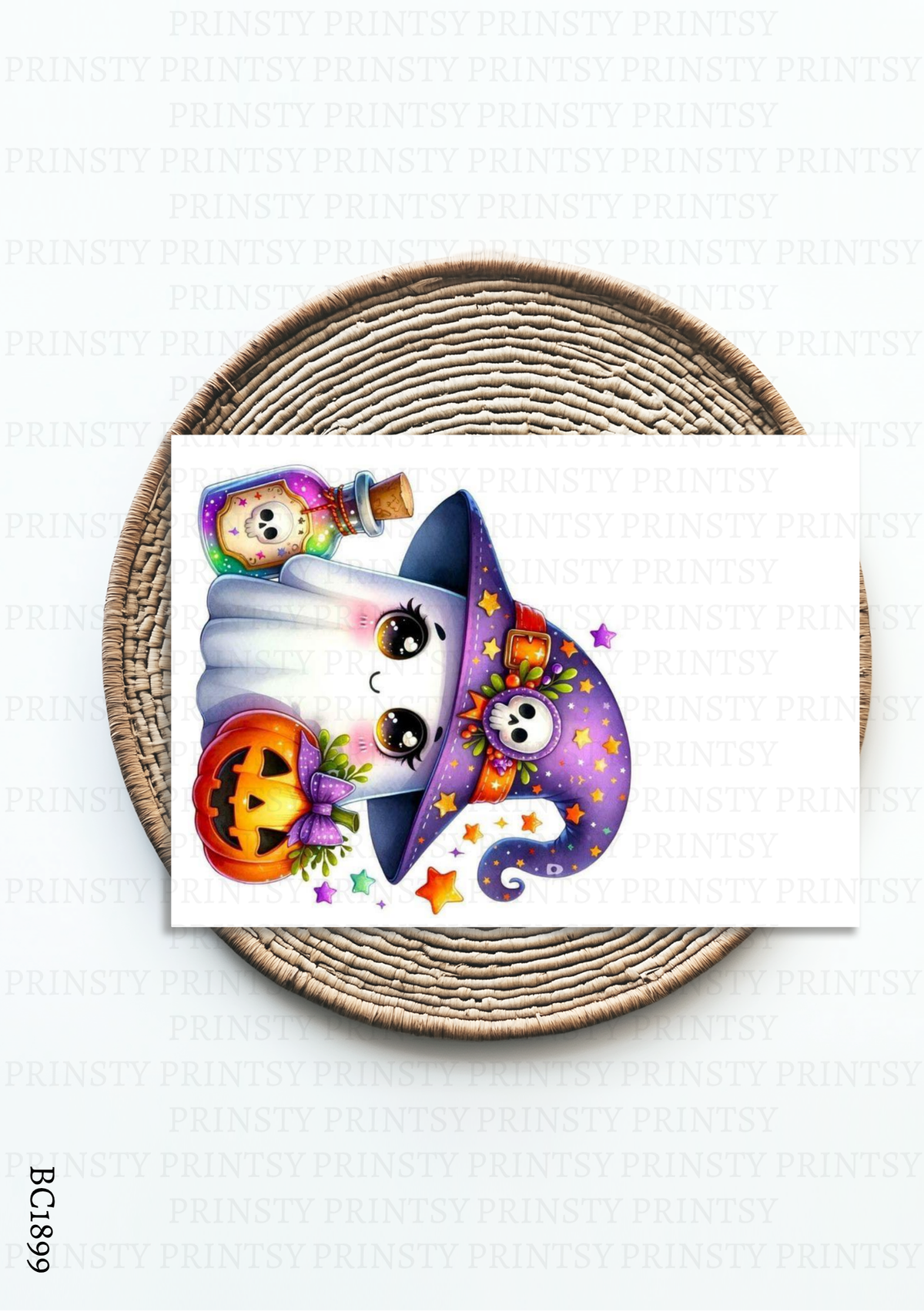 Purple Witch Ghost Bow Card – BC1899