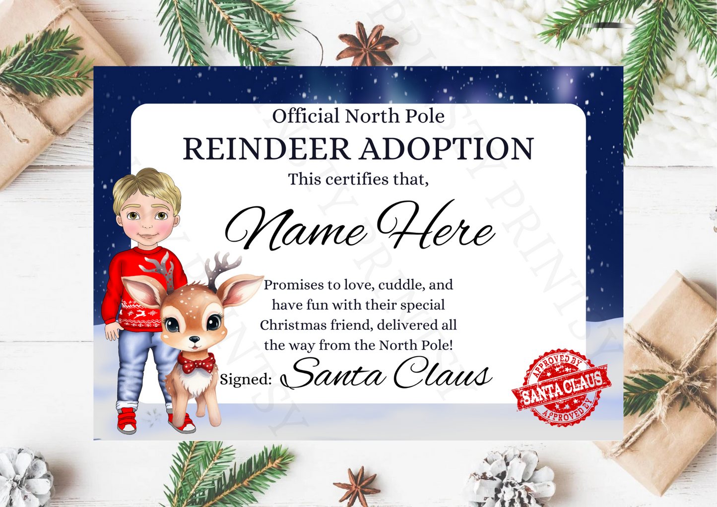 Dolly & Dude Reindeer Certificate