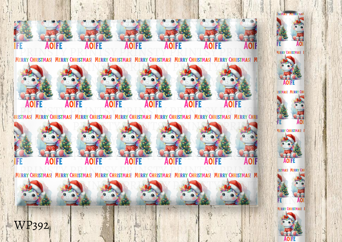 Christmas Unicorn Wrapping Paper