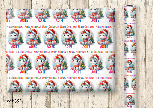 Christmas Unicorn Wrapping Paper